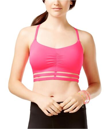 Material Girl Womens Ruched Padded Sports Bra - S