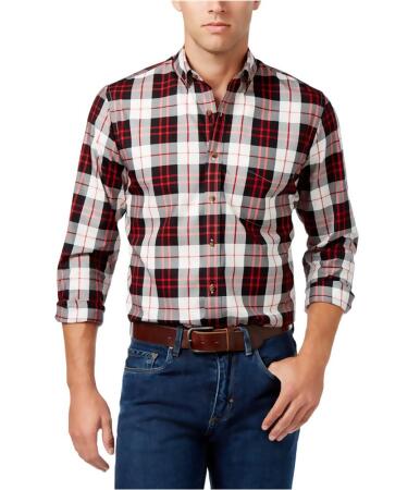 Club Room Mens Tartan Plaid Button Up Shirt - L