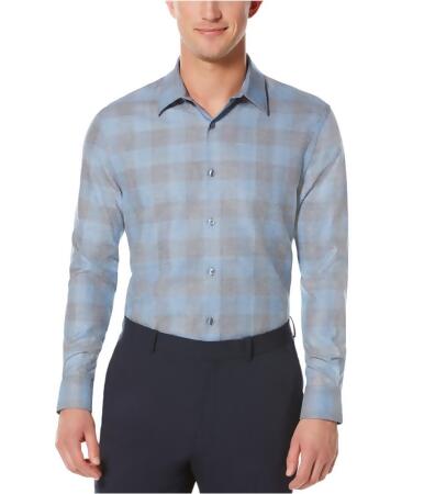 Perry Ellis Mens Plaid Button Up Shirt - M