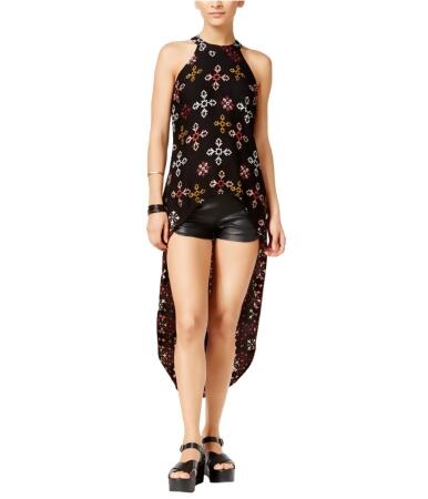 Material Girl Womens High-Low Printed Halter Blouse - M