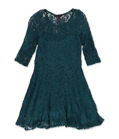 Material Girl Womens Lace Fit Flare Shift Dress - M