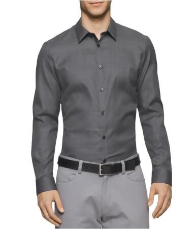 Calvin Klein Mens Jacquard Button Up Shirt - M