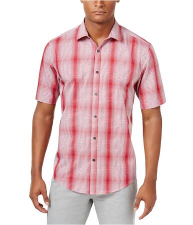 Alfani Mens Variant Grid Button Up Shirt - L