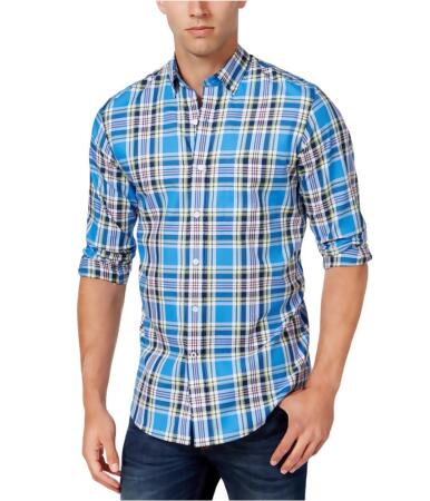 Club Room Mens Long Sleeve Plaid Button Up Shirt - M