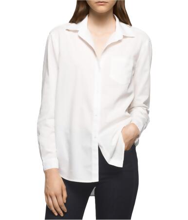 Calvin Klein Womens Cotton Button Up Shirt - L