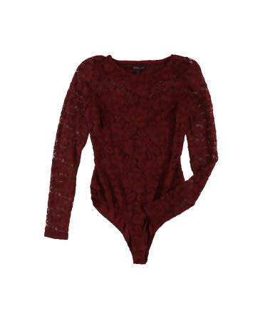 Material Girl Womens Illusion Lace Bodysuit - M