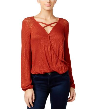 American Rag Womens Mesh Surplice Pullover Blouse - S