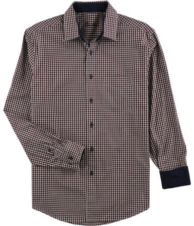 Tasso Elba Mens Checkered Long Sleeve Button Up Shirt - S