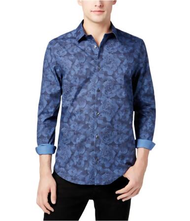 Calvin Klein Mens Pixel Floral Button Up Shirt - M