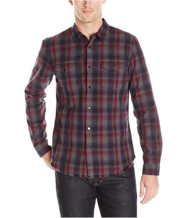 Guess Mens Plaid Button Up Shirt - L