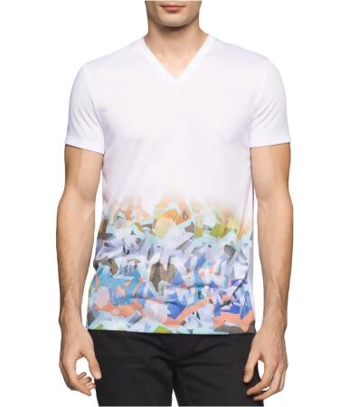 Calvin Klein Mens V-Neck Graphic T-Shirt - XL
