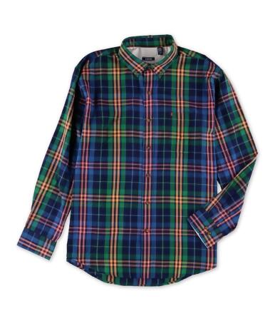 Izod Mens Classic Fit Plaid Button Up Shirt - L