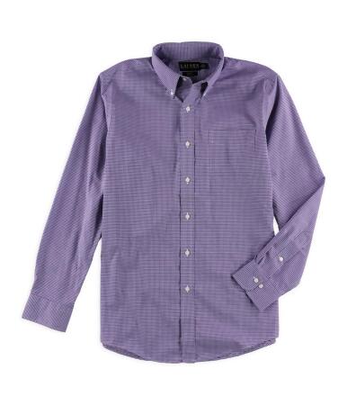 Ralph Lauren Mens Checkered Button Up Dress Shirt - 16