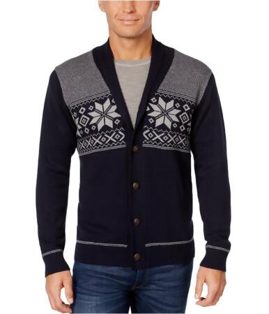 Weatherproof Mens Snow Flake Cardigan Sweater - M