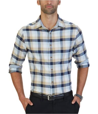 Nautica Mens Plaid Button Up Shirt - M