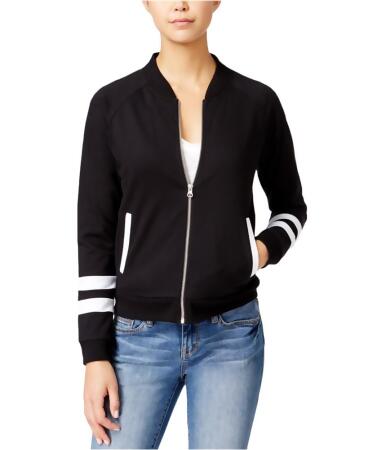 Almost Famous Womens Colorblocked Full Zip Bomber Jacket - XS