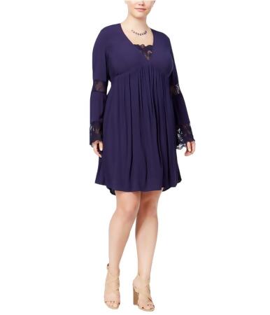 American Rag Womens Plus Size Contrast Lace Baby Doll Dress - 1X