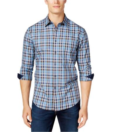 Tasso Elba Mens Check Button Up Shirt - L