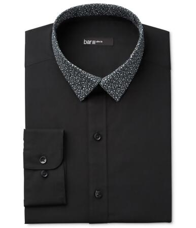 Bar Iii Mens Interchangeable Collar Button Up Dress Shirt - 17 1/2