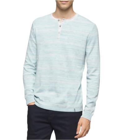 Calvin Klein Mens Space Dye Henley Shirt - L