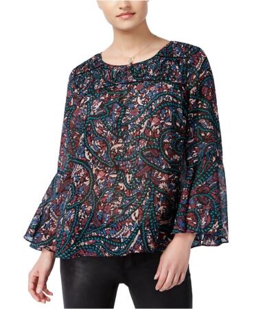 Jessica Simpson Womens Floral Bell Sleeve Pullover Blouse - XS