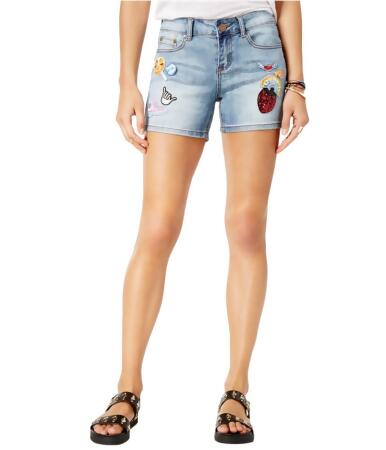 Indigo Rein Womens Patched Casual Denim Shorts - 1