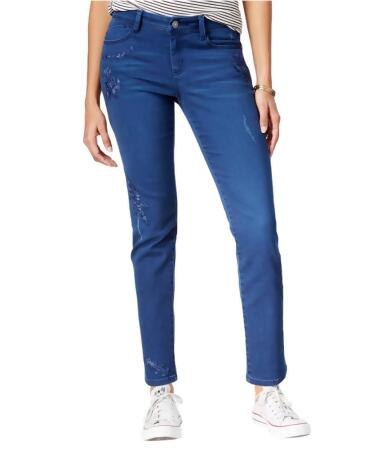 Rewash Womens Embroidered Distressed Skinny Fit Jeans - 3