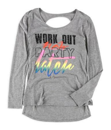 Material Girl Womens Work Out Now Graphic T-Shirt - S