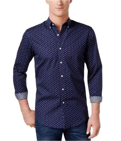 Club Room Mens Anchor Button Up Shirt - L