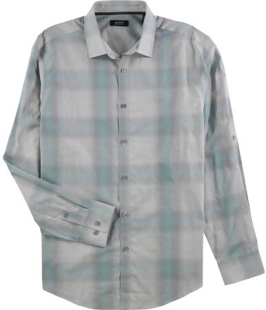 Alfani Mens Prescott Plaid Button Up Shirt - M