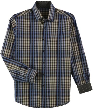 Tasso Elba Mens Classic Fit Plaid Button Up Shirt - S