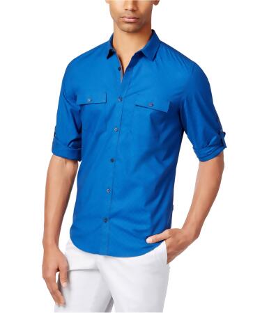 Calvin Klein Mens Dual-Pocket Long Sleeve Button Up Shirt - 2XL