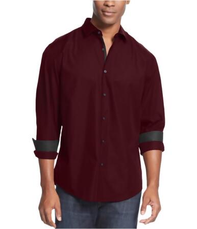 Alfani Mens Cotton Button Up Shirt - M