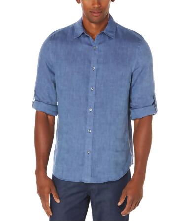 Perry Ellis Mens Linen Button Up Shirt - M