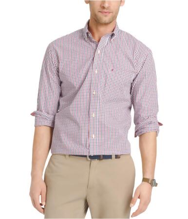 Izod Mens Check Button Up Shirt - S