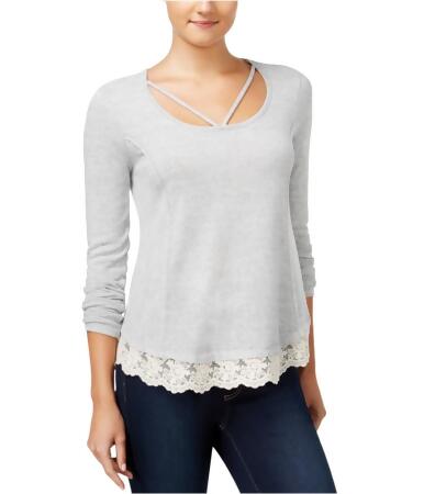 Belle Du Jour Womens Cage Lace Pullover Blouse - S