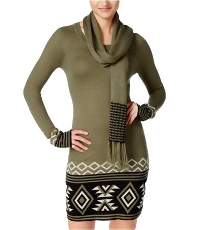 Energie Womens Patty Tunic With Scarf Sweater Dress - S