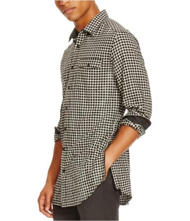 Kenneth Cole Mens Check Flannel Button Up Shirt - L