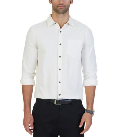 Nautica Mens Textured Button Up Shirt - M