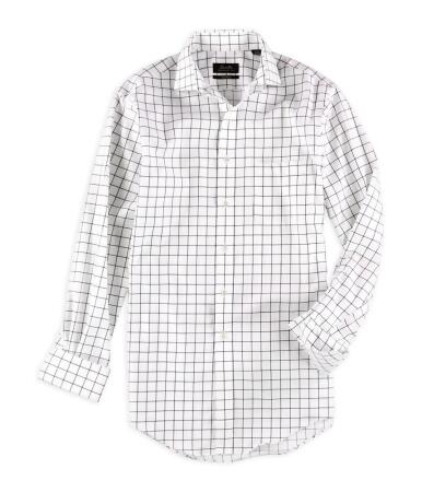 Tasso Elba Mens Non-Iron Checked Button Up Dress Shirt - 14 1/2