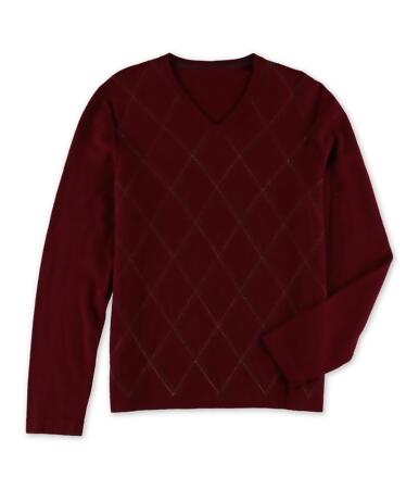 Alfani Mens Argyle V-Neck Pullover Sweater - S