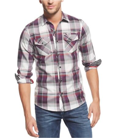 Guess Mens Plaid Button Up Shirt - 2XL