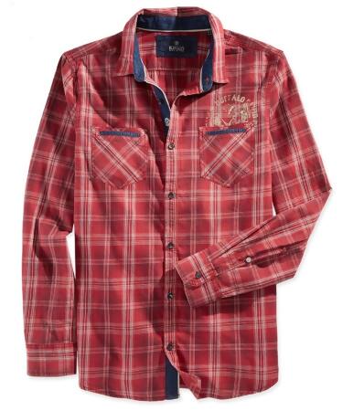 Buffalo David Bitton Mens Plaid Button Up Shirt - M