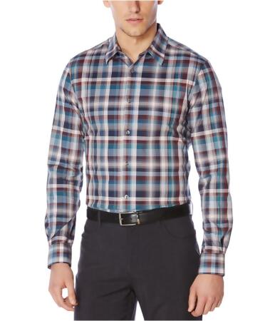 Perry Ellis Mens Plaid Button Up Shirt - XL