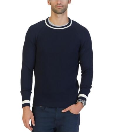 Nautica Mens Stripe Trim Knit Sweater - M