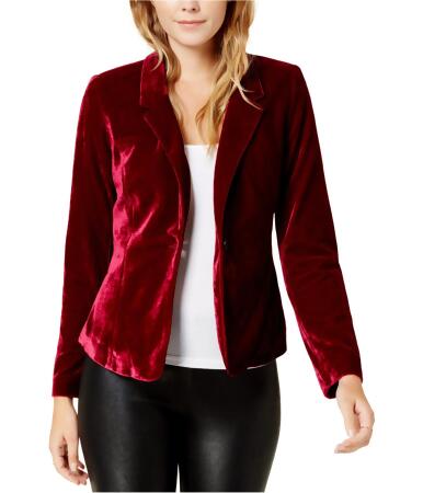 Kensie Womens Velvet One Button Blazer Jacket - L