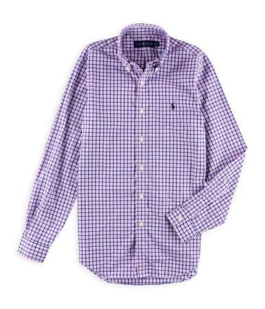 Ralph Lauren Mens Checked Poplin Button Up Shirt - S