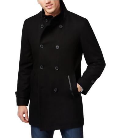 I-n-c Mens Faux-Leather Pieced Pea Coat - 2XL