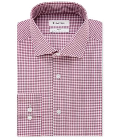 Calvin Klein Mens Steel Checked Button Up Dress Shirt - 16 1/2