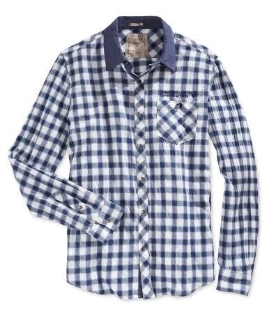 Guess Mens Check Print Button Up Shirt - 2XL